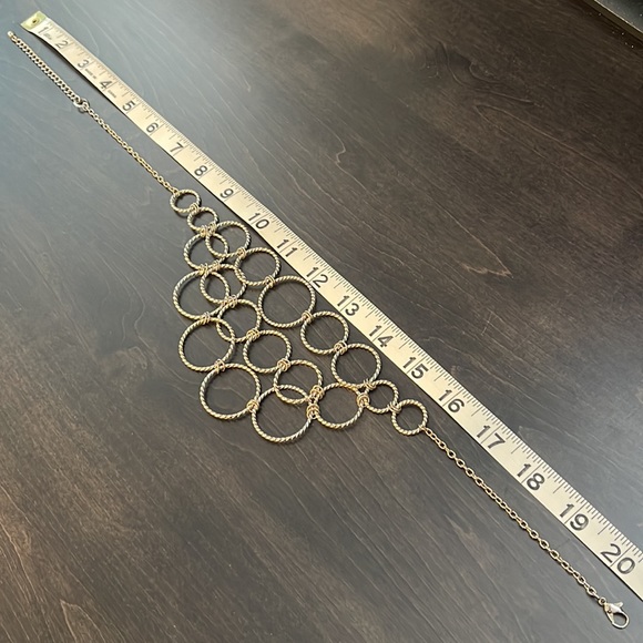 J. Crew Factory Multi-Strand Hoop Chain Necklace. Gold Tone. - Picture 4 of 4